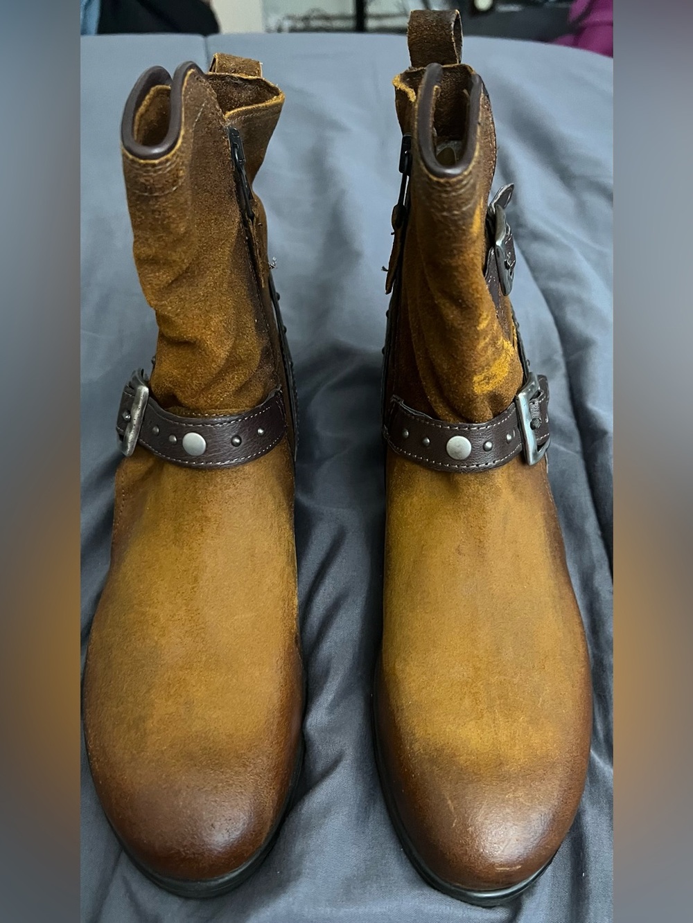 NWOT Miz Mooz Leather Buckled Ankle Boots - Sammie